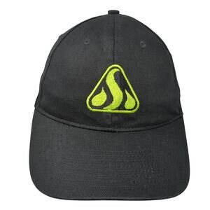 Songer Strapback Hat Black One Size Adjustable Embroidered Bayside